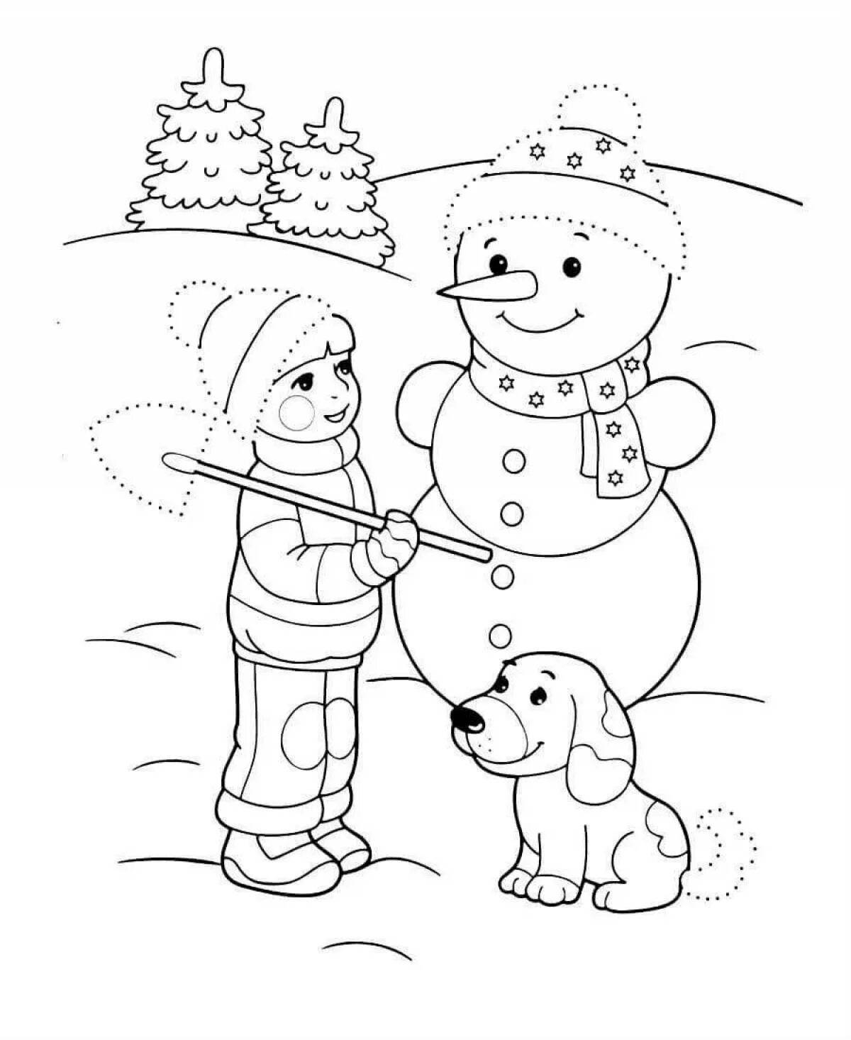 Для детей 3 4 лет крупные рисунки зима #8