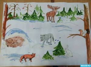 Раскраска для детей 3 4 лет дикие животные зимой #21 #277519
