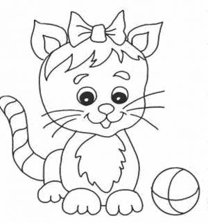 Раскраска для детей 3 4 лет котик #3 #277617