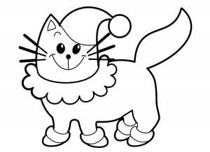 Раскраска для детей 3 4 лет котик #6 #277620