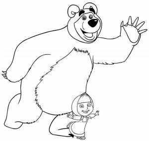 Раскраска для детей 3 4 лет маша и медведь #13 #277704