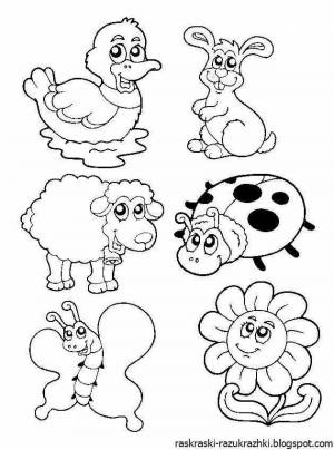 Раскраска для детей 3 4 лет простые животные #3 #277850