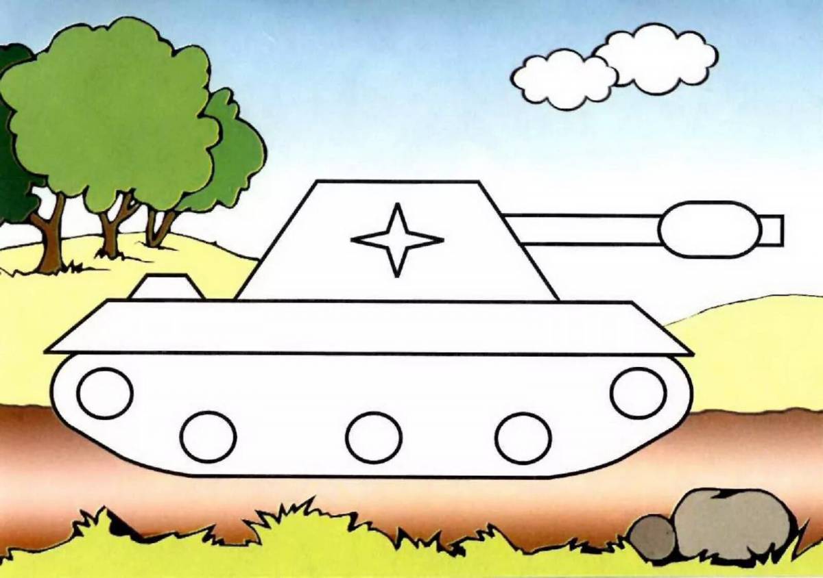Для детей военный танк #19