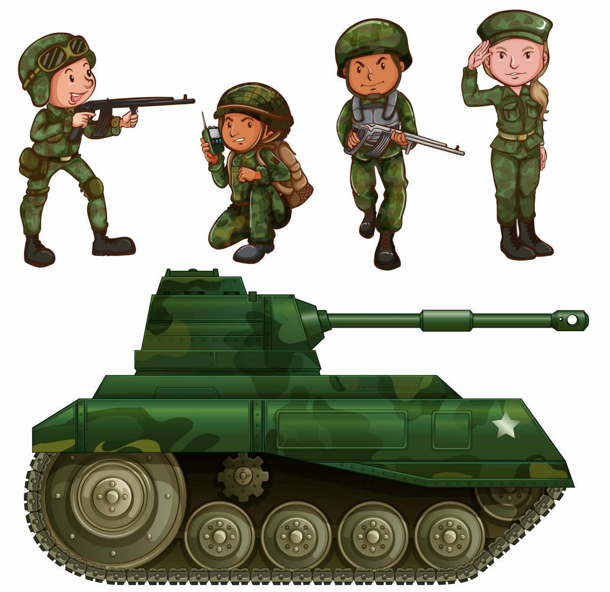 Для детей военный танк #27