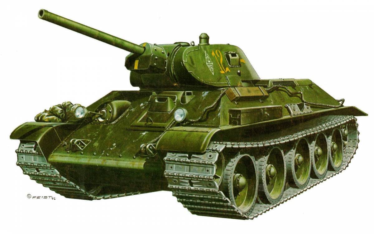 Для детей военный танк #29