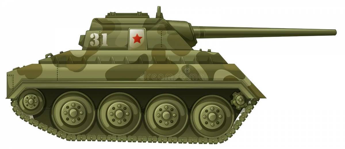Для детей военный танк #37
