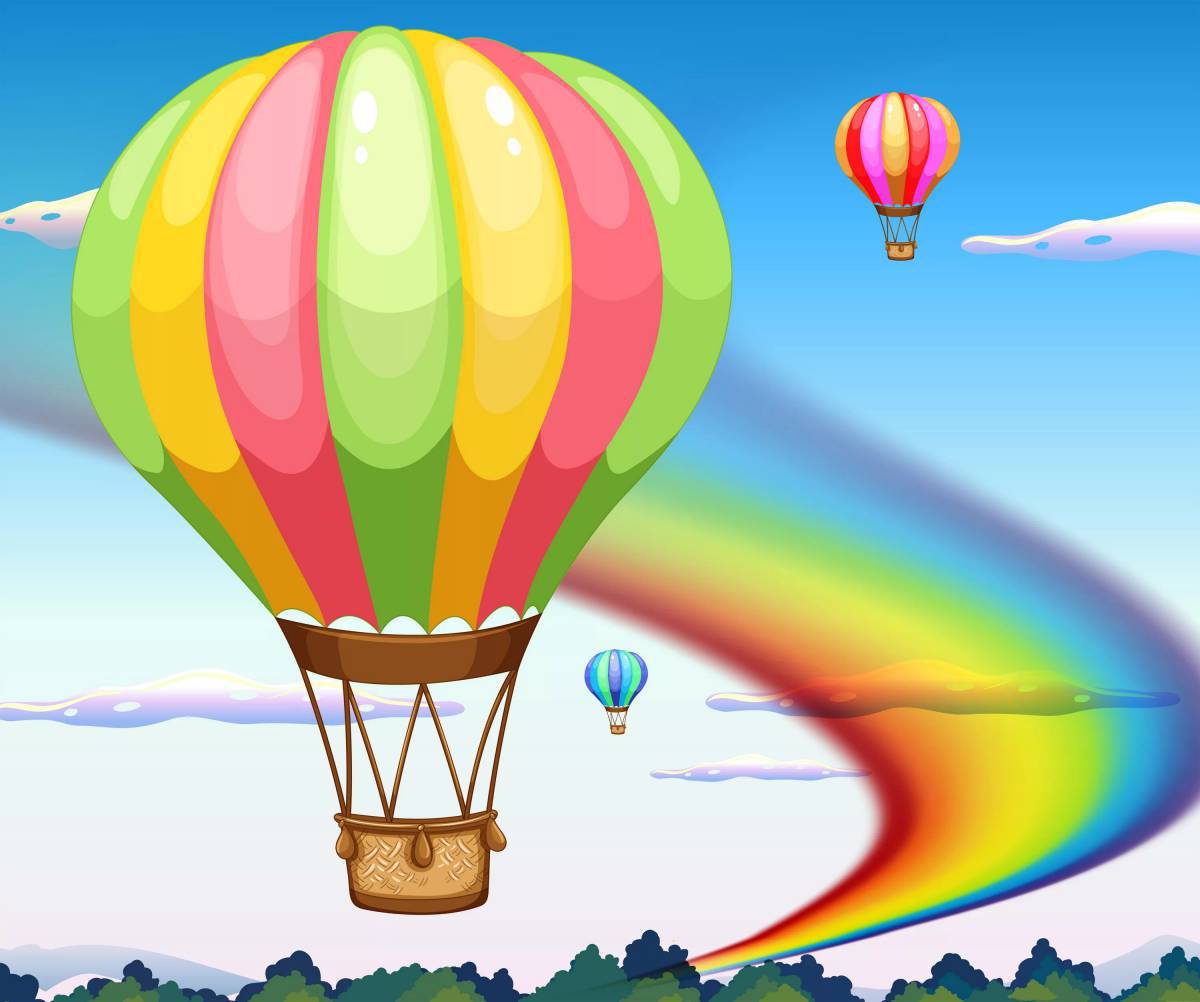 Для детей воздушный шар с корзиной #15
