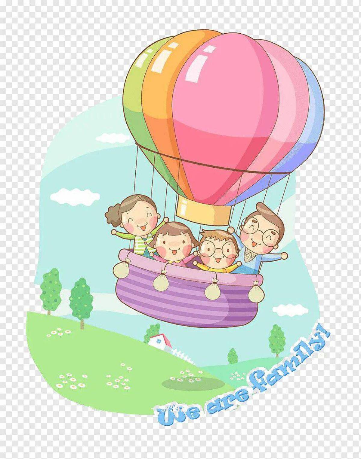 Для детей воздушный шар с корзиной #18