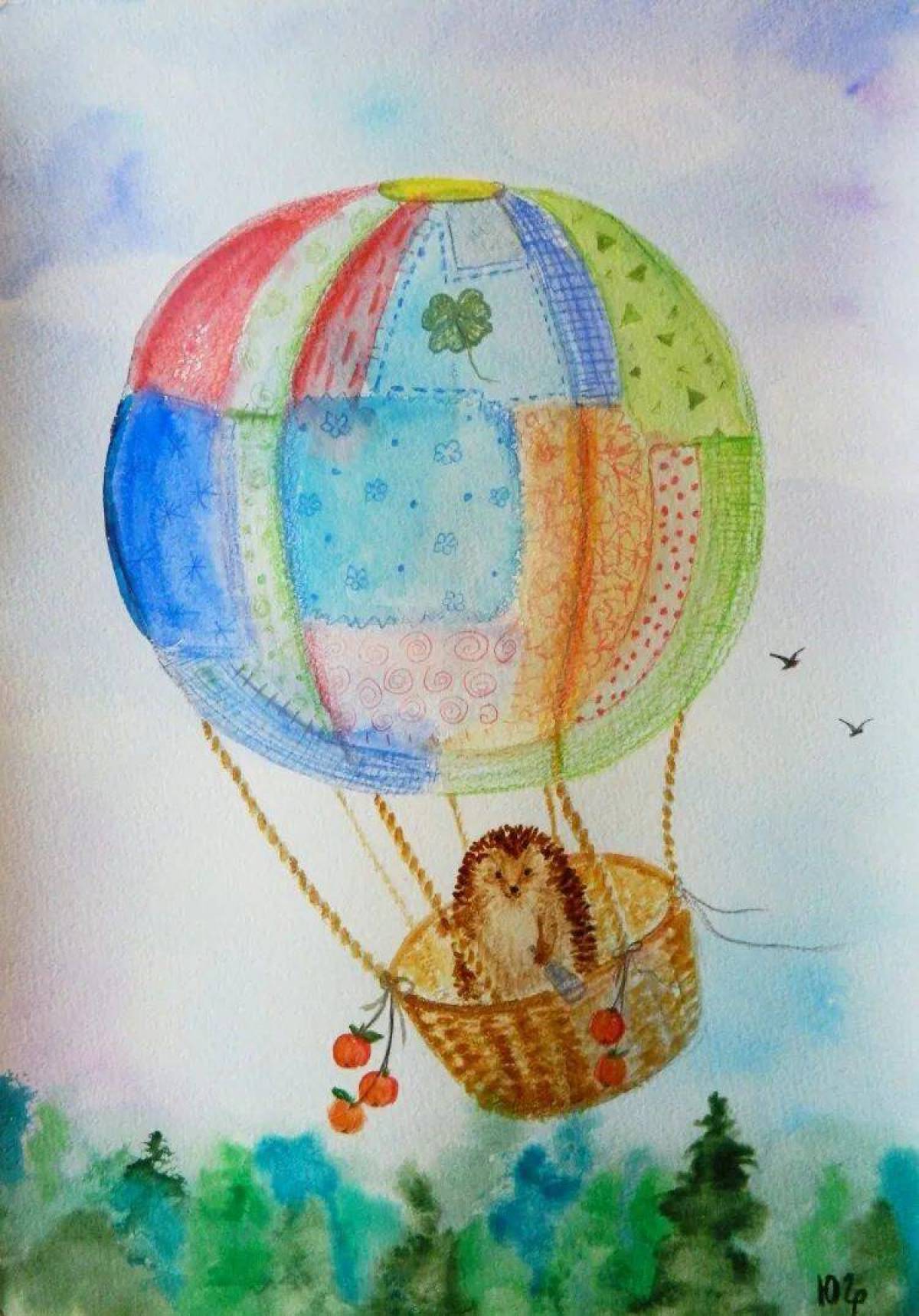 Для детей воздушный шар с корзиной #25