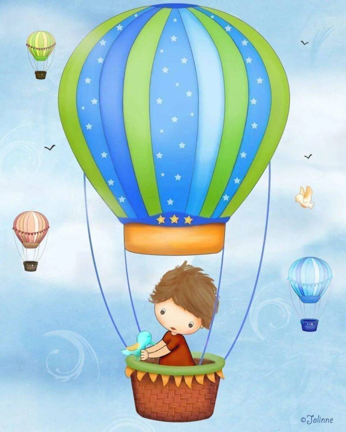 Для детей воздушный шар с корзиной #28