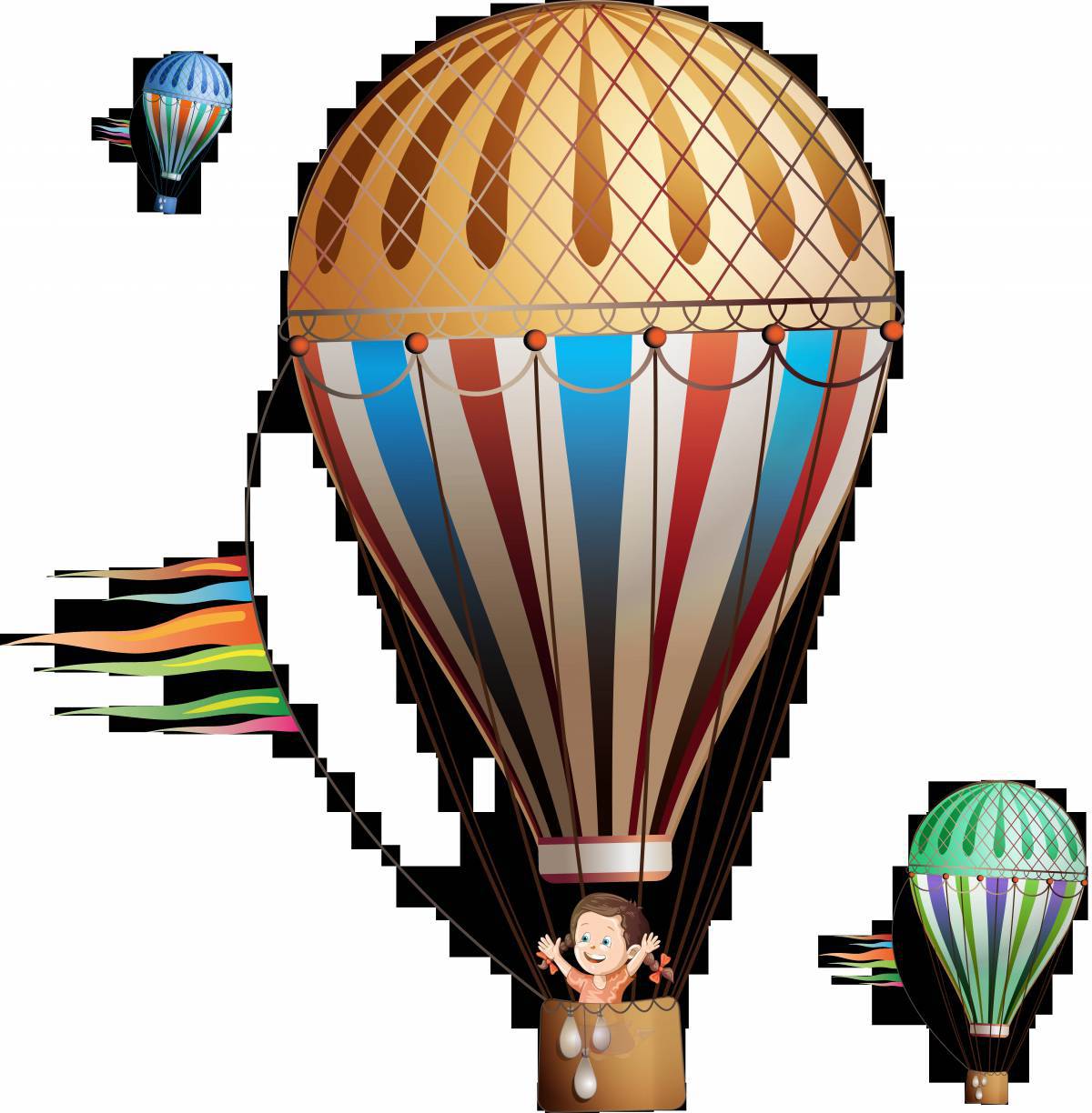 Для детей воздушный шар с корзиной #31
