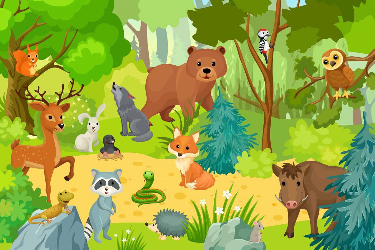 Для детей животные леса #32