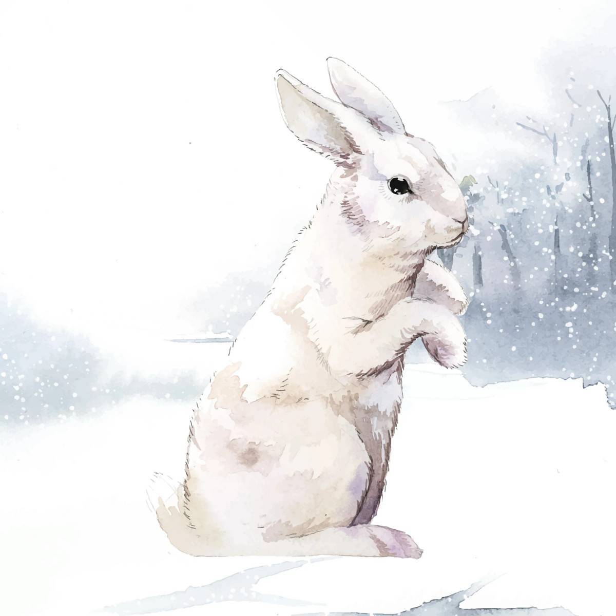 Для детей заяц зимой #22