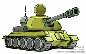 Раскраска для детей военный танк #34 #282055