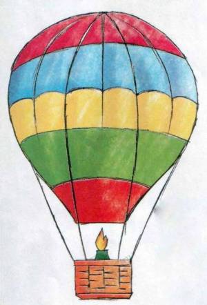 Раскраска для детей воздушный шар с корзиной #14 #282072