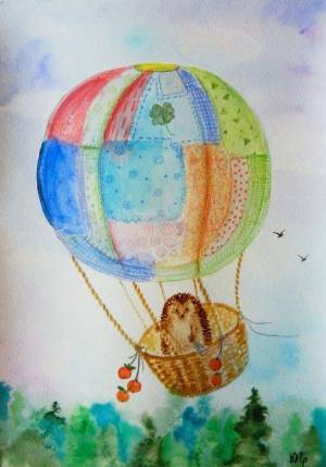 Раскраска для детей воздушный шар с корзиной #25 #282083