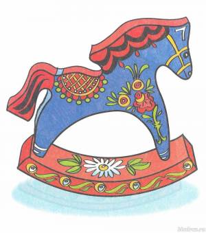 Раскраска для детей городецкий конь #25 #282432