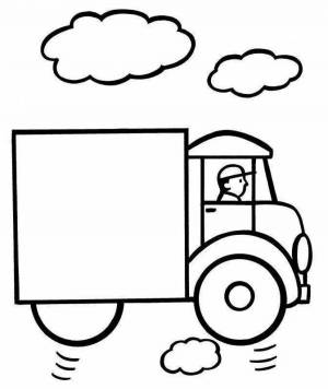 Раскраска для детей грузовик 2 3 лет #9 #282479