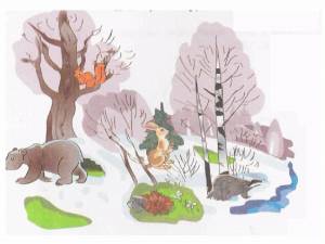 Раскраска для детей дикие животные зимой #29 #282592