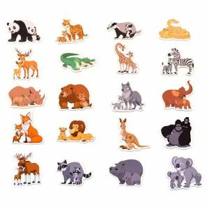 Раскраска для детей дикие животные и их детеныши #14 #282616