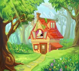 Раскраска для детей домик в лесу #24 #282881
