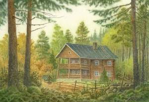 Раскраска для детей домик в лесу #26 #282883