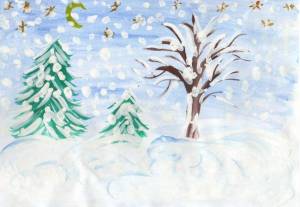 Раскраска для детей зимний лес 3 4 лет #3 #283342