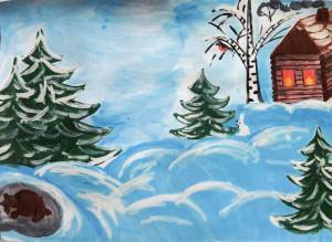 Раскраска для детей зимний лес 3 4 лет #6 #283345