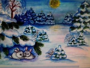 Раскраска для детей зимний лес 3 4 лет #23 #283362