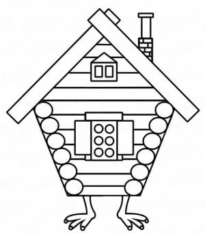 Раскраска для детей избушка на курьих ножках #30 #283598