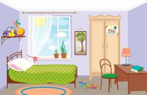 Раскраска для детей интерьер комнаты #1 #283645