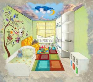 Раскраска для детей интерьер комнаты #3 #283647
