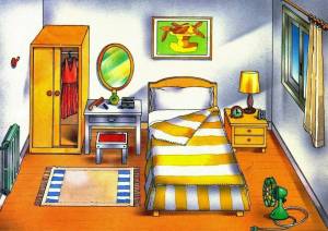 Раскраска для детей интерьер комнаты #5 #283649