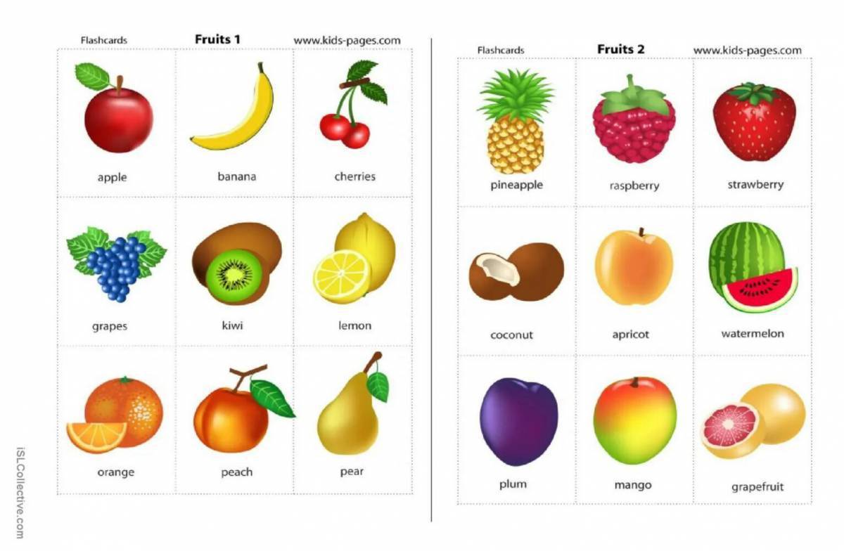 Есть фрукты на английском. Карточки Fruits for Kids. Fruits and Vegetables Worksheets for Kids карточки. Фрукты на английском для детей. Фрукты изучаем с детьми.