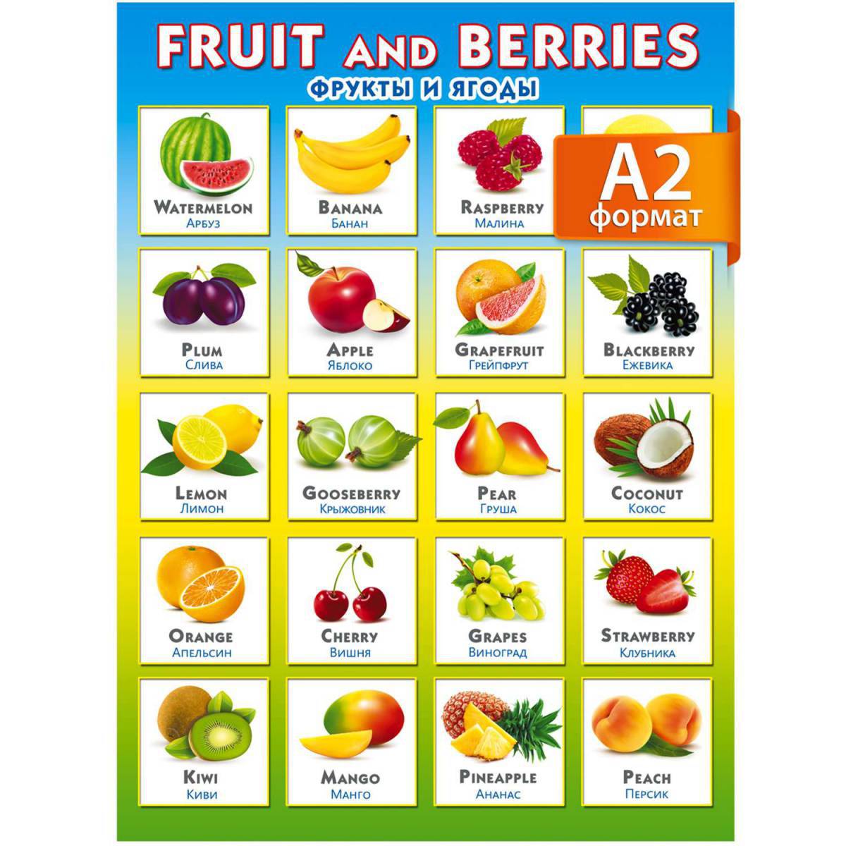 Для детей фрукты на английском #3