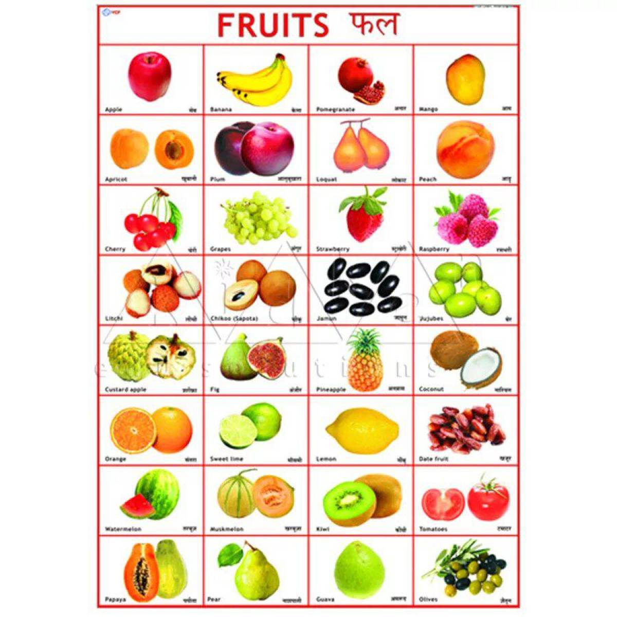 Для детей фрукты на английском #5