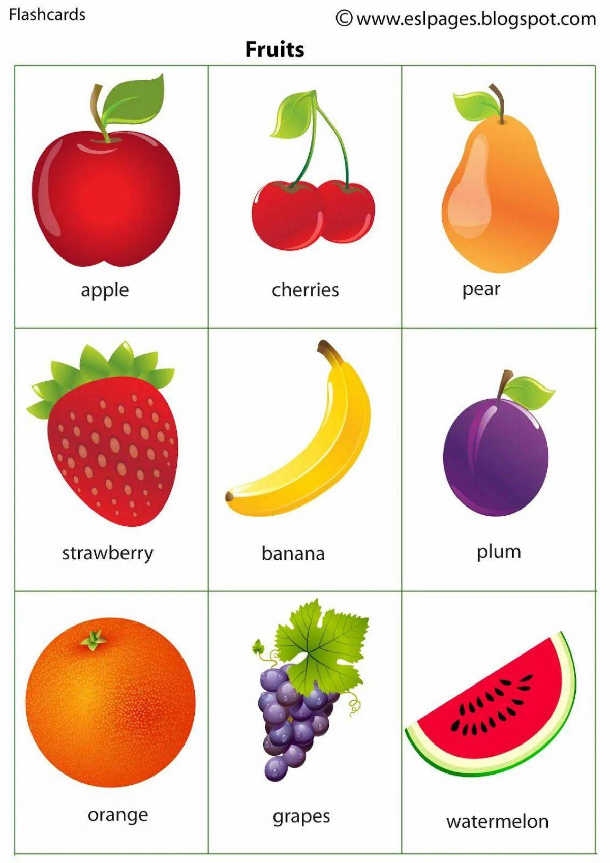 Для детей фрукты на английском #13