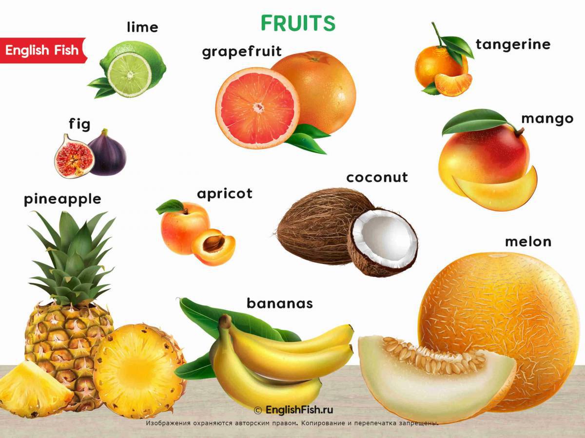 Для детей фрукты на английском #36