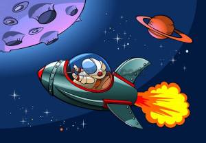 Раскраска для детей космический корабль #32 #284159