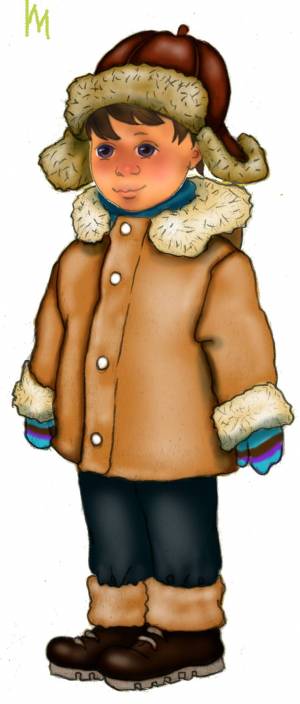 Раскраска для детей мальчик в зимней одежде #20 #284611