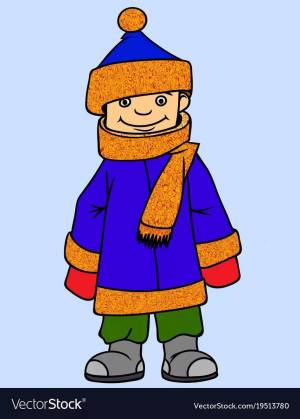 Раскраска для детей мальчик в зимней одежде #26 #284617