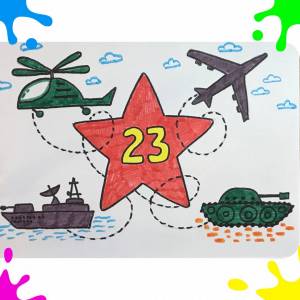 Раскраска для детей на 23 февраля в детском саду #20 #284985