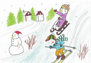 Раскраска для детей на тему зимние забавы #13 #285130