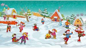 Раскраска для детей на тему зимние забавы #24 #285141