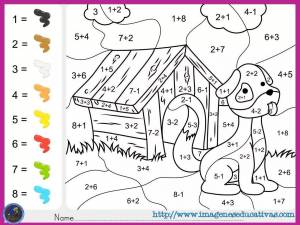 Раскраска для детей по примерам 7 8 лет #3 #285647