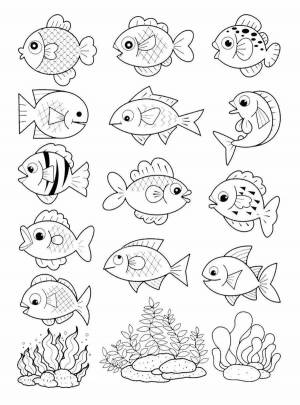 Раскраска для детей рыбы 4 5 лет #33 #286210