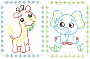Раскраска для детей с цветным контуром #20 #286415