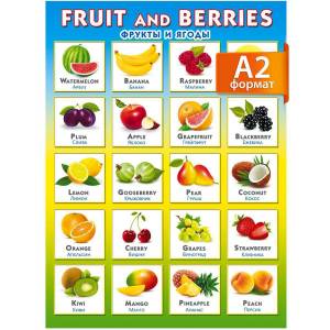 Раскраска для детей фрукты на английском #3 #286781