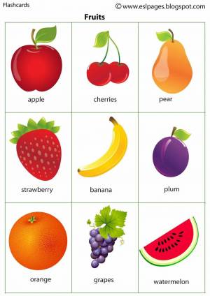 Раскраска для детей фрукты на английском #13 #286791