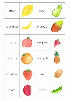 Раскраска для детей фрукты на английском #17 #286795
